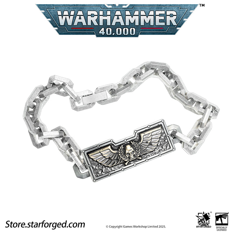 Starforged Warhammer 40K Steel Oath of Imperial Guardsmen Bracelet Men's Jewelry Accessories